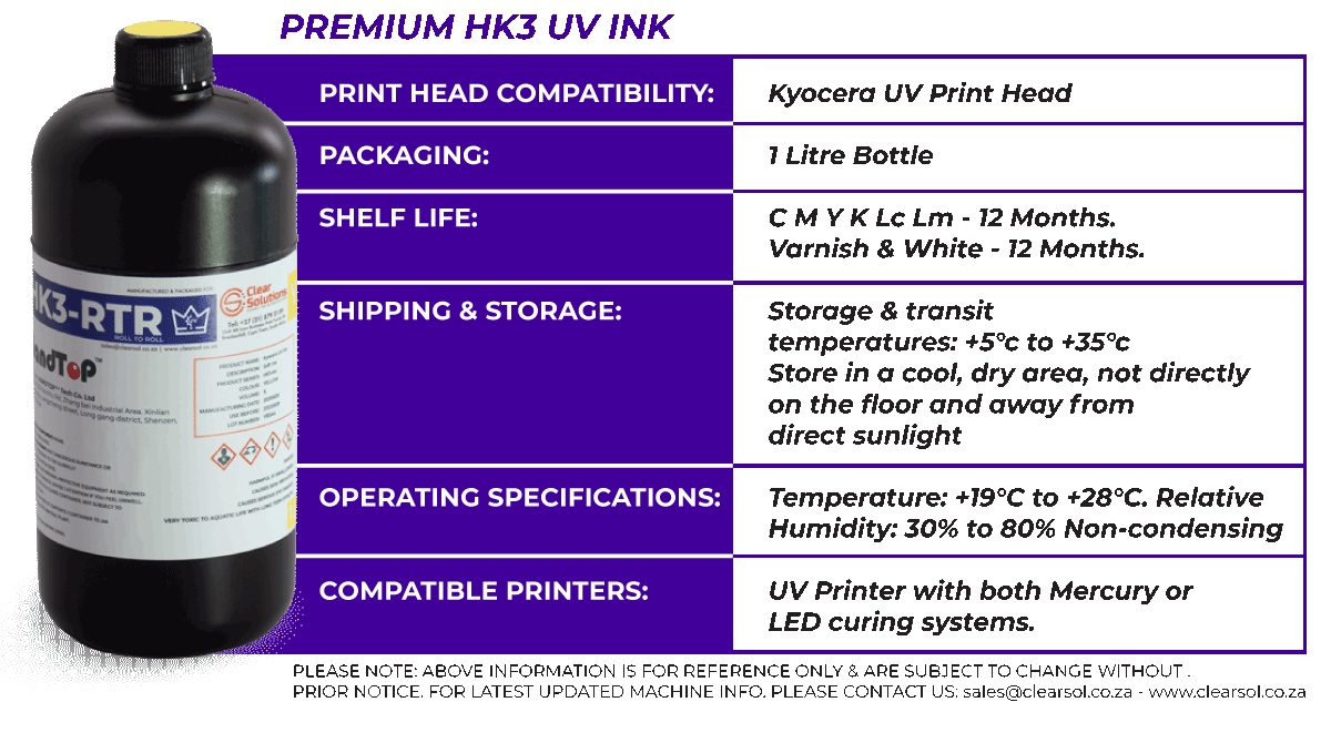 HK3 UV INKS